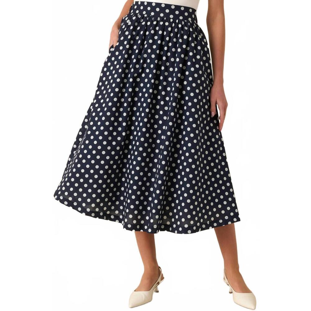 NEW PROSPERINA erica polka dot mini skirt in navy
